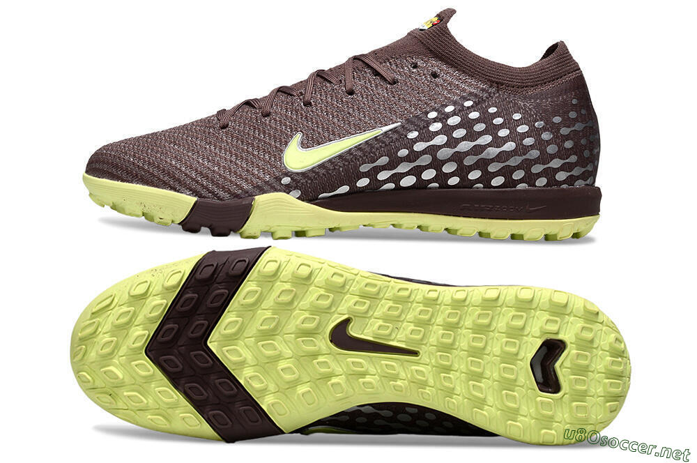 Unisex Nike Air Zoom Mercurial Vapor 16 Elite TF Football Shoes - Brown/Lime Twist/Silver Dots 1