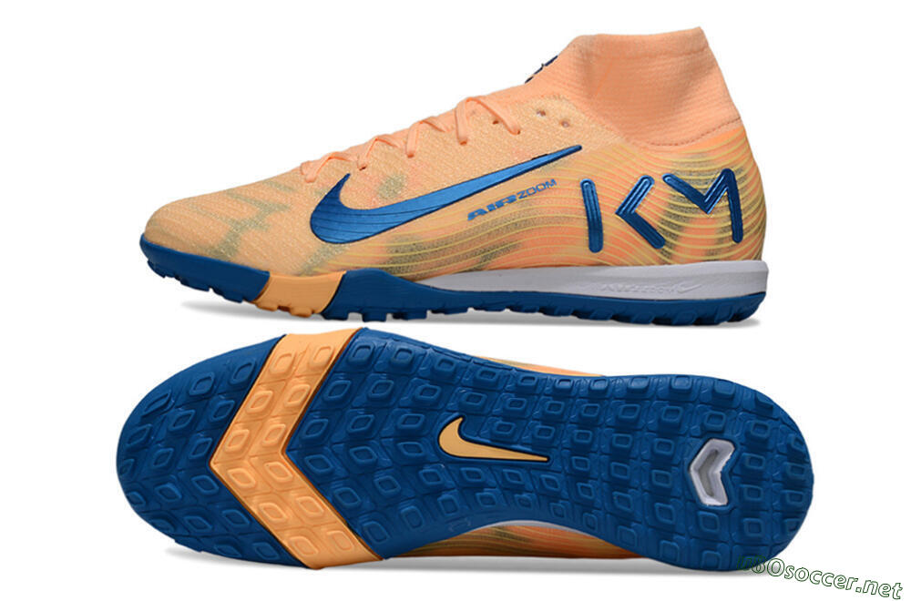 Unisex KM x Nike Air Zoom Mercurial Superfly 10 Elite TF Football Shoes - Orange/Tropical Sunrise/Navy Blue 1