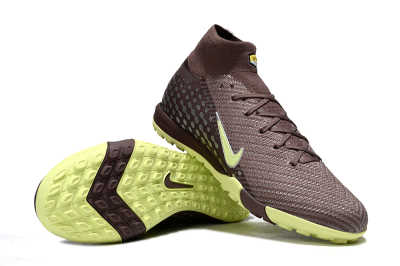 Unisex Nike Air Zoom Mercurial Superfly 10 Elite TF Football Shoes - Brown/Lime Green/Slate Grey