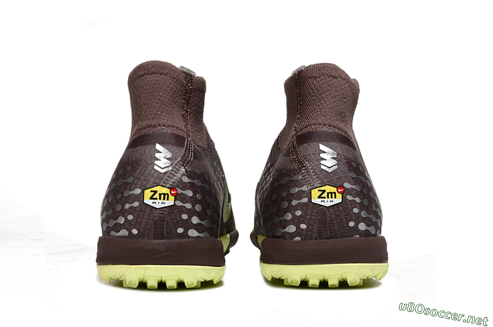 Unisex Nike Air Zoom Mercurial Superfly 10 Elite TF Football Shoes - Brown/Lime Green/Slate Grey 5