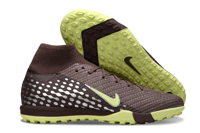 Unisex Nike Air Zoom Mercurial Superfly 10 Elite TF Football Shoes - Brown/Lime Green/Slate Grey