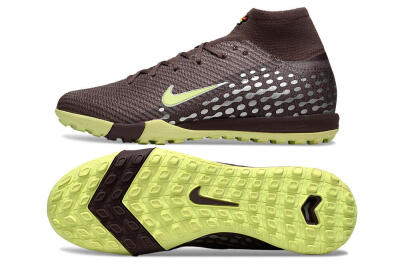 Unisex Nike Air Zoom Mercurial Superfly 10 Elite TF Football Shoes - Brown/Lime Green/Slate Grey