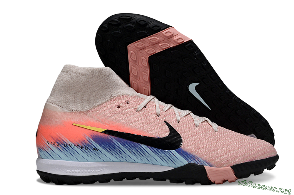Unisex Nike Air Zoom Mercurial Superfly 10 Elite TF Football Shoes - Pink/Coral Breeze/Faded Blue 2