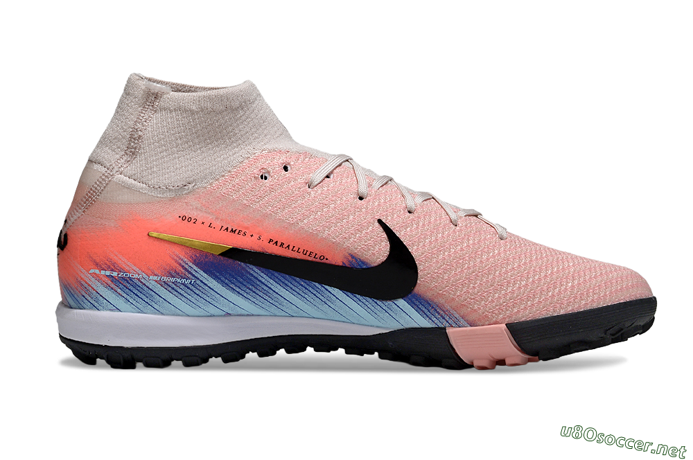 Unisex Nike Air Zoom Mercurial Superfly 10 Elite TF Football Shoes - Pink/Coral Breeze/Faded Blue 7