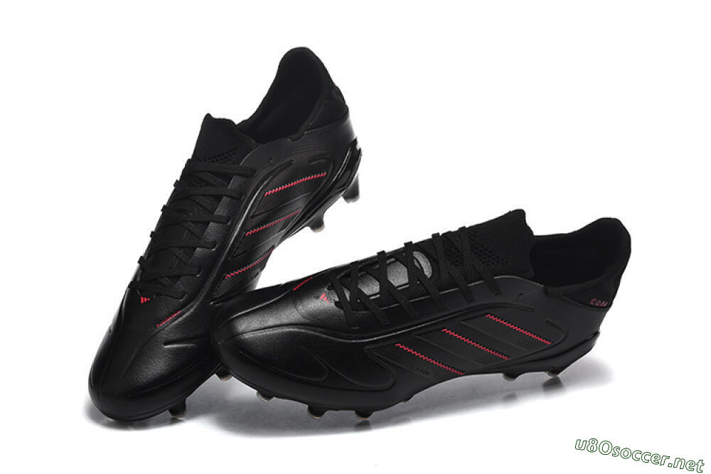Men's Adidas Copa Pure 2 FG Football Boots - Black/Crimson Burst/Sleek Charcoal 6