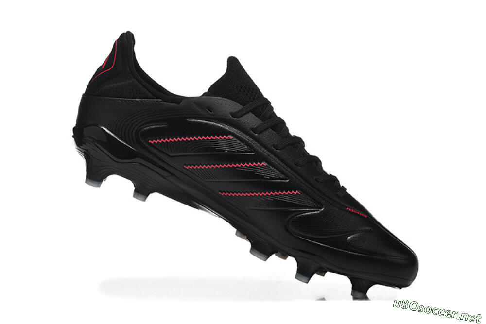 Men's Adidas Copa Pure 2 FG Football Boots - Black/Crimson Burst/Sleek Charcoal 7