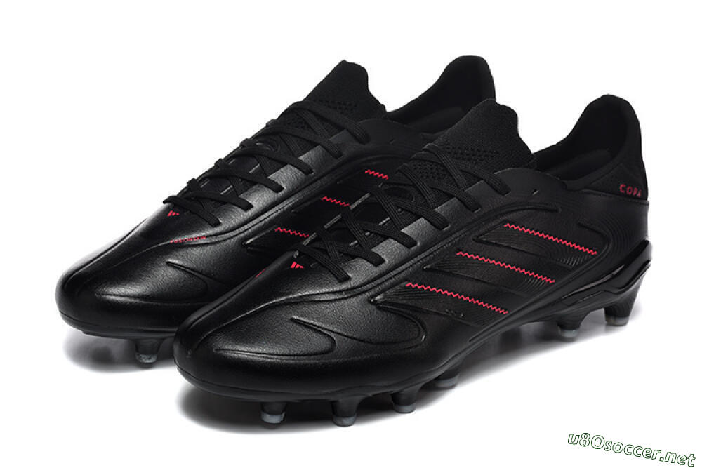 Men's Adidas Copa Pure 2 FG Football Boots - Black/Crimson Burst/Sleek Charcoal 5