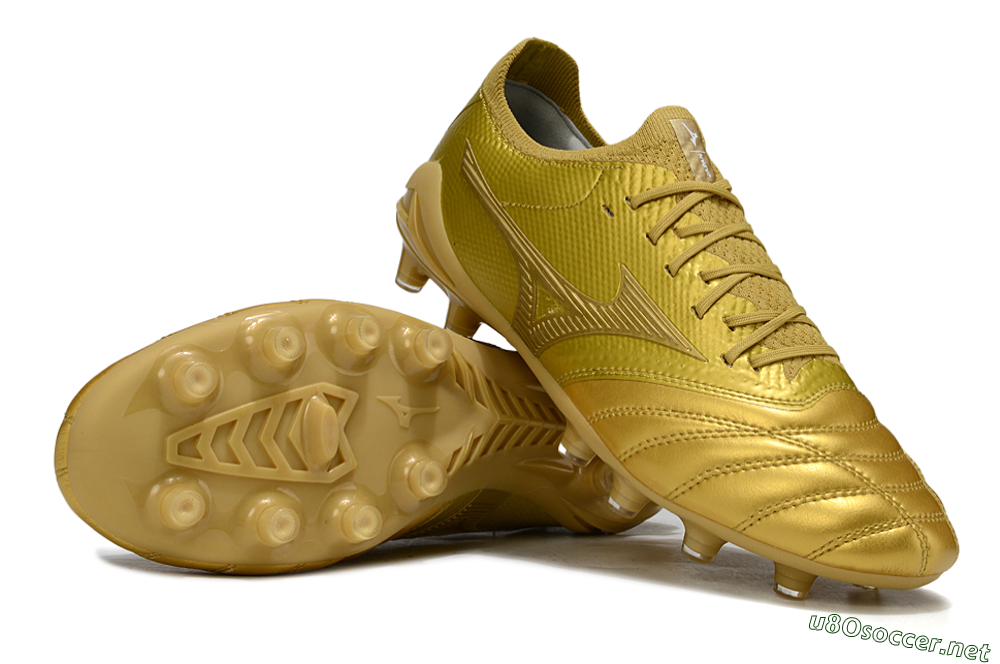 Men's Mizuno Morelia Neo 4 FG Football Boots - Gold/Metallic Gold/Shiny Gold 1