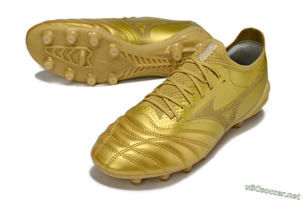 Men's Mizuno Morelia Neo 4 FG Football Boots - Gold/Metallic Gold/Shiny Gold 3