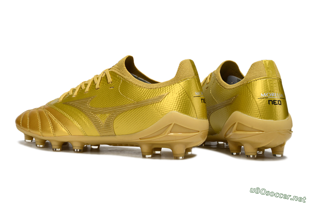 Men's Mizuno Morelia Neo 4 FG Football Boots - Gold/Metallic Gold/Shiny Gold 4