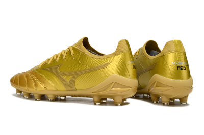 Men's Mizuno Morelia Neo 4 FG Football Boots - Gold/Metallic Gold/Shiny Gold