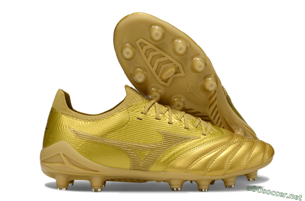 Men's Mizuno Morelia Neo 4 FG Football Boots - Gold/Metallic Gold/Shiny Gold 2