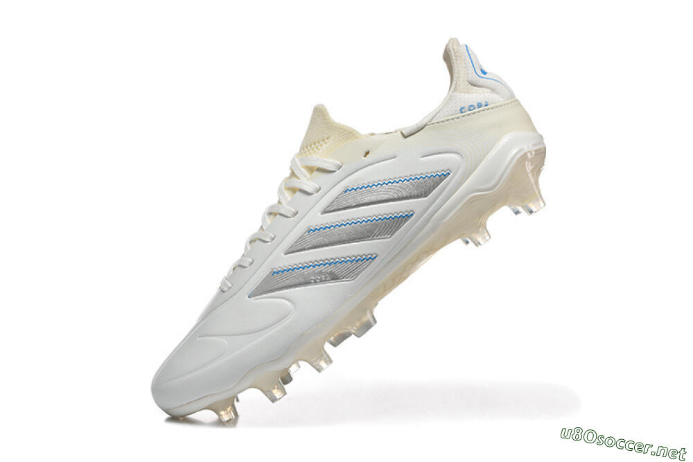 Men's Adidas Copa Pure 2 FG Football Boots - White/Light Gray/Blue 8