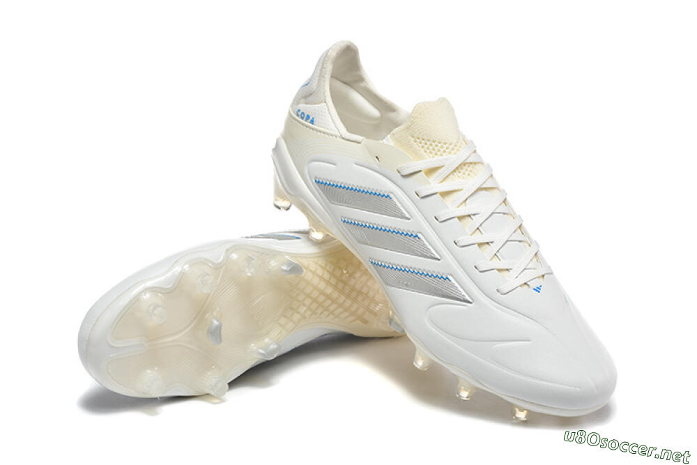 Men's Adidas Copa Pure 2 FG Football Boots - White/Light Gray/Blue 4