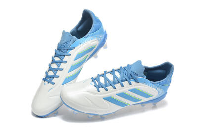 Men's Adidas Copa Pure 2 FG Football Boots - White/Sky Blue/Neon Green
