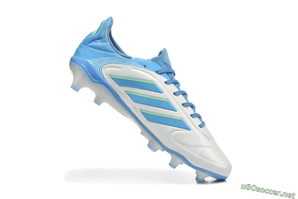 Men's Adidas Copa Pure 2 FG Football Boots - White/Sky Blue/Neon Green 7