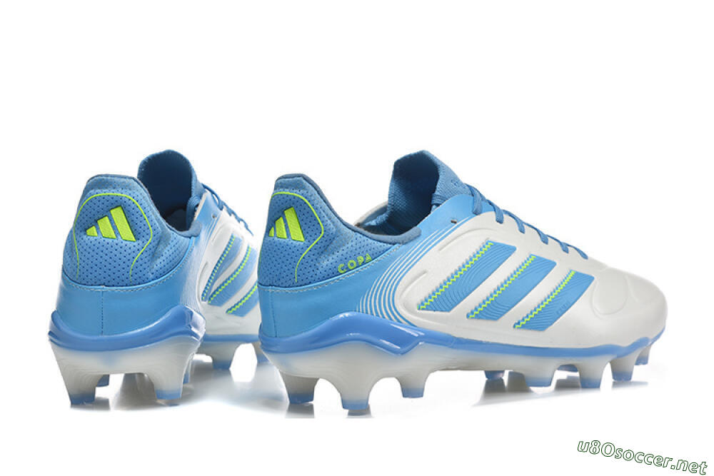 Men's Adidas Copa Pure 2 FG Football Boots - White/Sky Blue/Neon Green 9