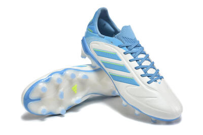 Men's Adidas Copa Pure 2 FG Football Boots - White/Sky Blue/Neon Green