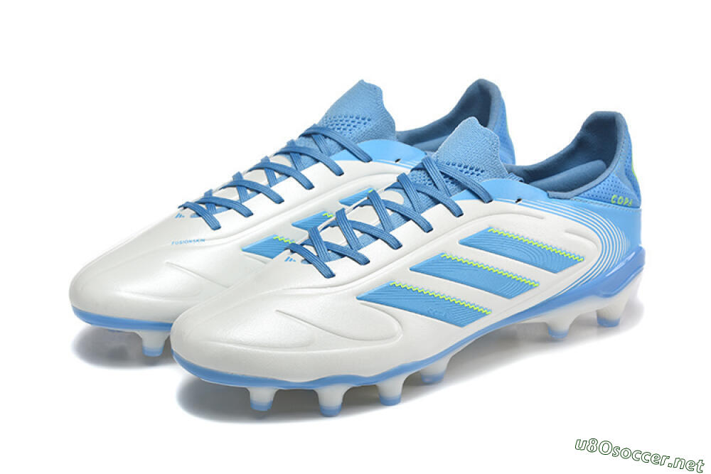 Men's Adidas Copa Pure 2 FG Football Boots - White/Sky Blue/Neon Green 5