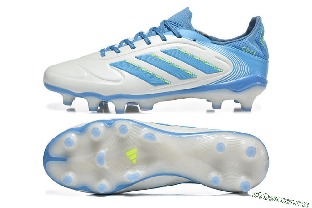 Men's Adidas Copa Pure 2 FG Football Boots - White/Sky Blue/Neon Green 1