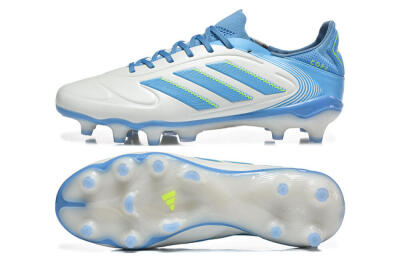 Men's Adidas Copa Pure 2 FG Football Boots - White/Sky Blue/Neon Green