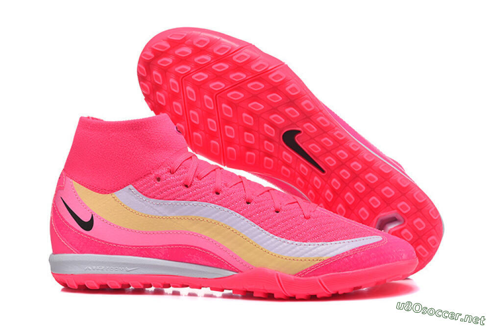Men's Nike Air Zoom Mercurial Superfly 10 Elite TF Football Shoes - Pink/Electric Pink/Lemon Yellow 2