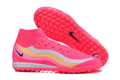 Men's Nike Air Zoom Mercurial Superfly 10 Elite TF Football Shoes - Pink/Electric Pink/Lemon Yellow