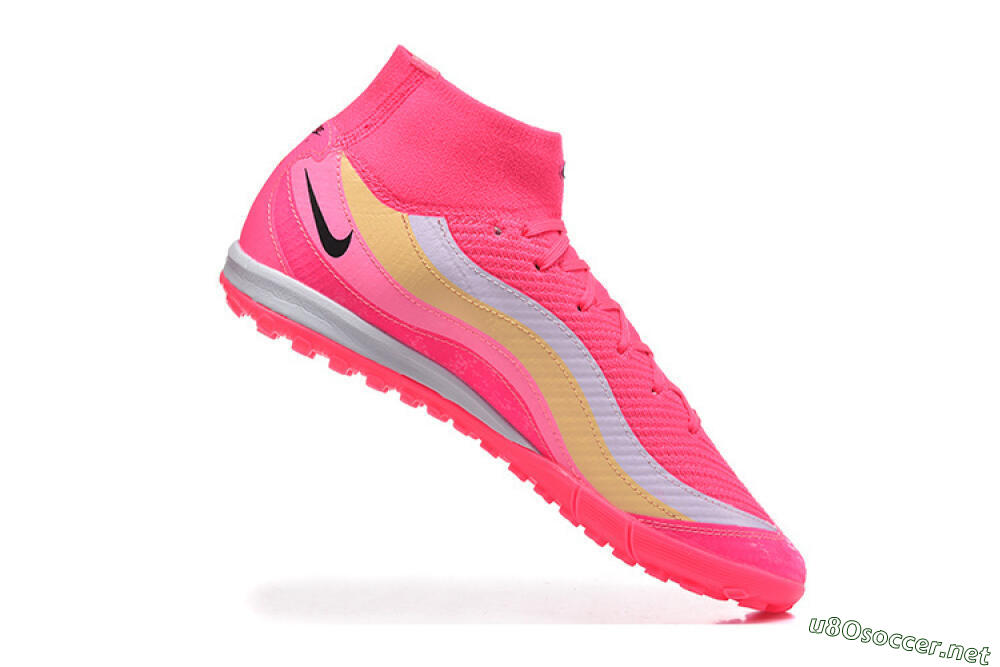 Men's Nike Air Zoom Mercurial Superfly 10 Elite TF Football Shoes - Pink/Electric Pink/Lemon Yellow 7
