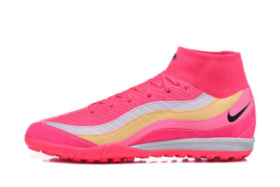 Men's Nike Air Zoom Mercurial Superfly 10 Elite TF Football Shoes - Pink/Electric Pink/Lemon Yellow