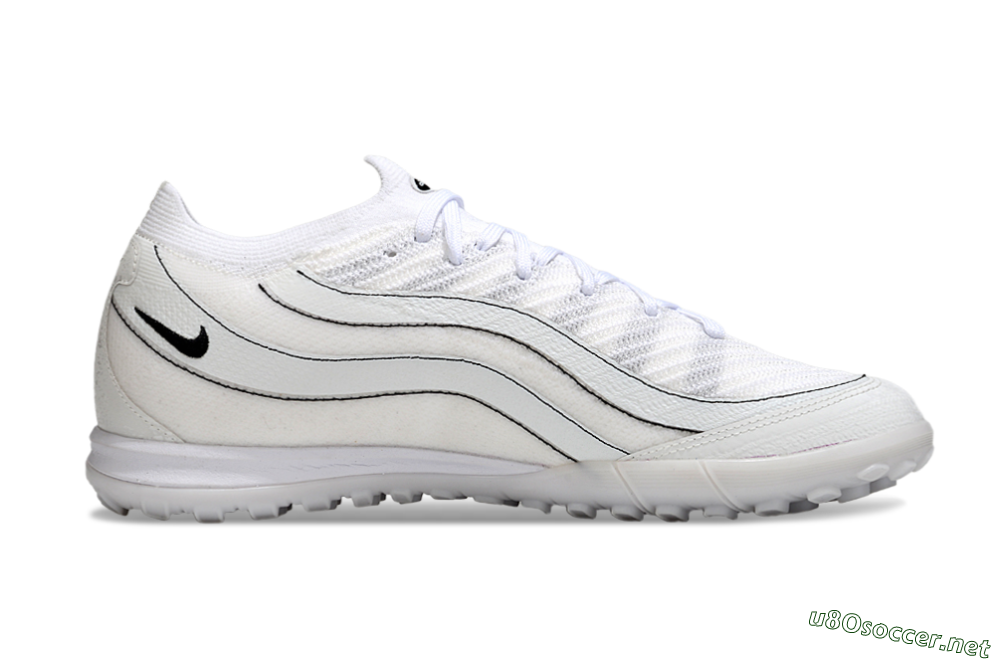 Unisex Nike Air Zoom Mercurial Vapor 16 Elite TF Football Shoes - White/Clean White/Black Accents 5