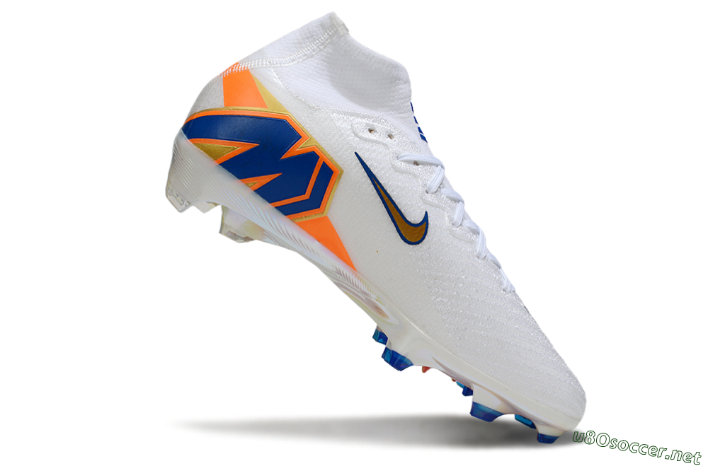 Unisex Nike Air Zoom Mercurial Superfly 10 Elite FG Football Boots - White/Metallic Gold/Blue 4