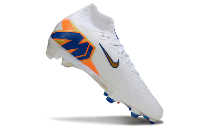 Unisex Nike Air Zoom Mercurial Superfly 10 Elite FG Football Boots - White/Metallic Gold/Blue