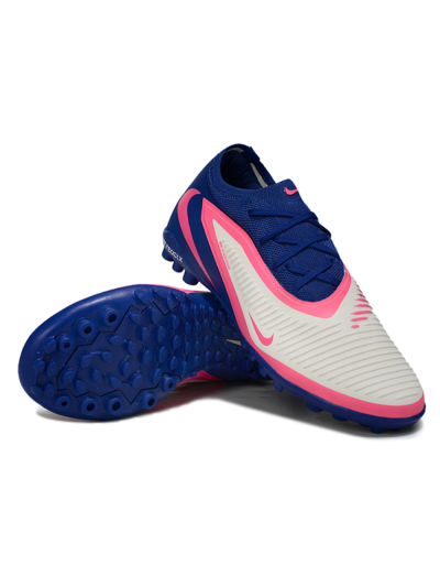 Unisex Nike Phantom 6 Low Elite TF Football Shoes - Blue/Vibrant Pink/Light Grey