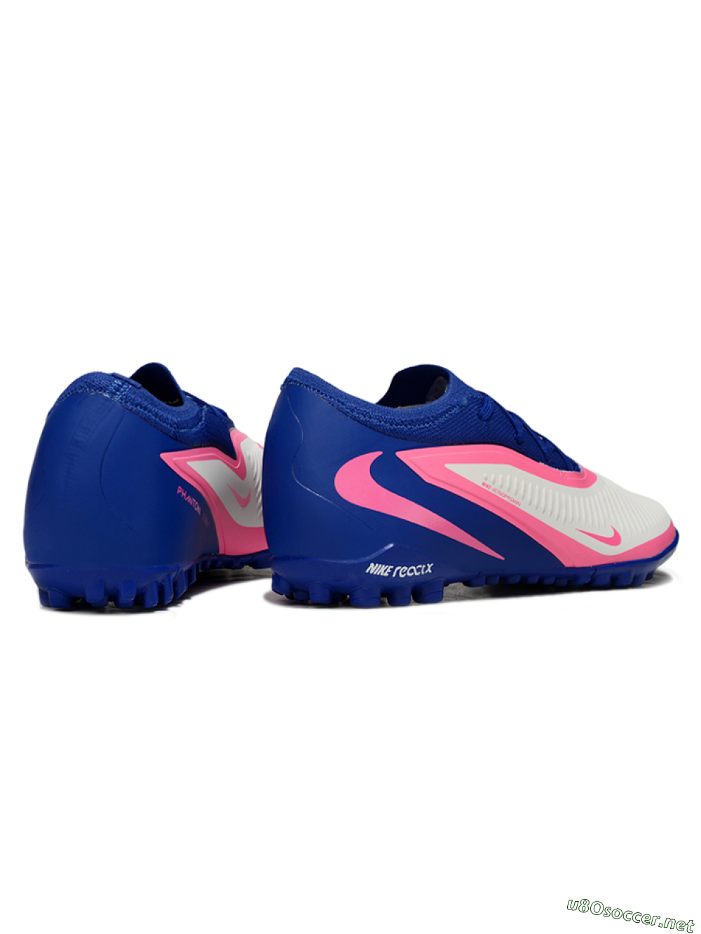 Unisex Nike Phantom 6 Low Elite TF Football Shoes - Blue/Vibrant Pink/Light Grey 6