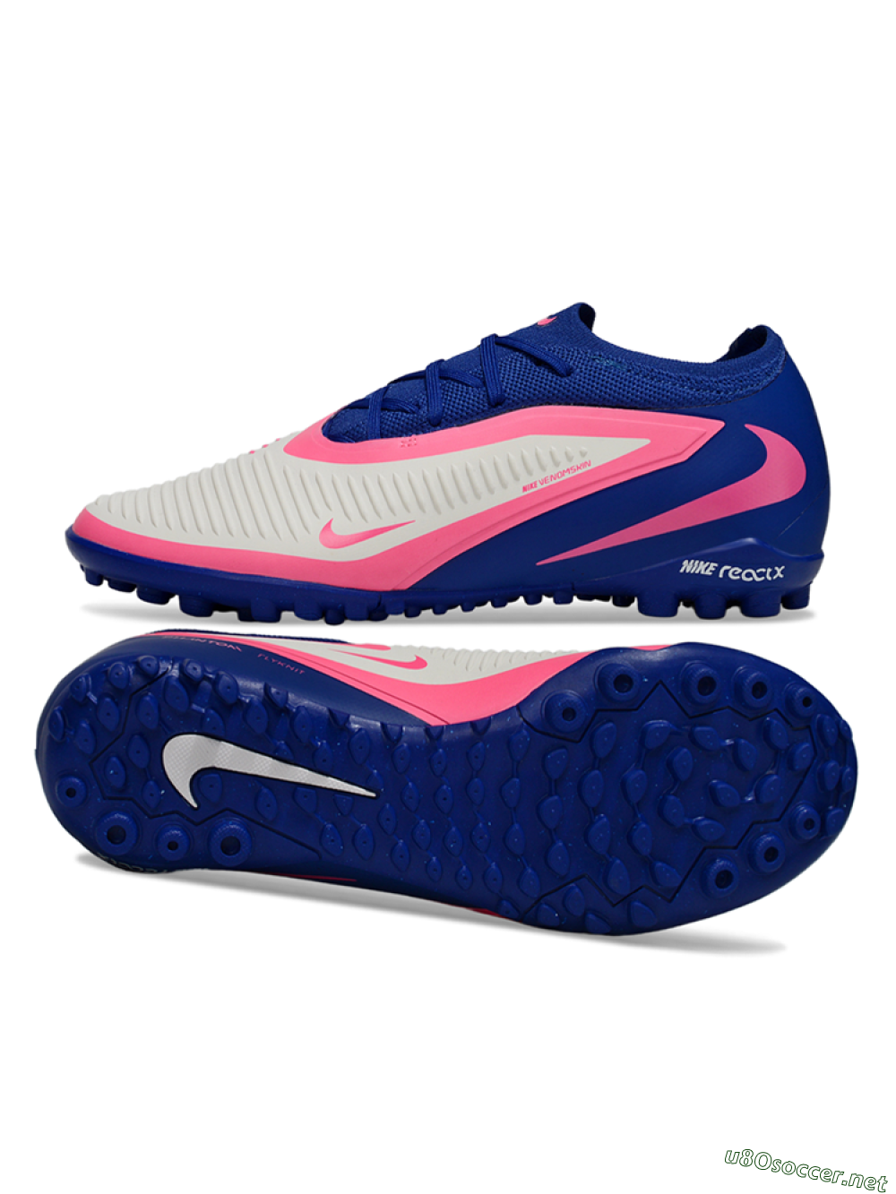 Unisex Nike Phantom 6 Low Elite TF Football Shoes - Blue/Vibrant Pink/Light Grey 1