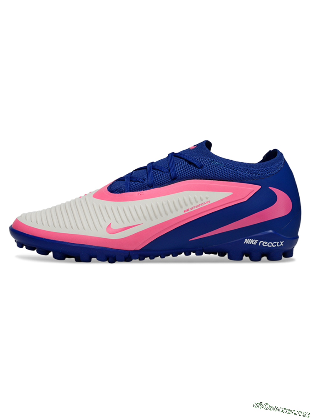 Unisex Nike Phantom 6 Low Elite TF Football Shoes - Blue/Vibrant Pink/Light Grey 0