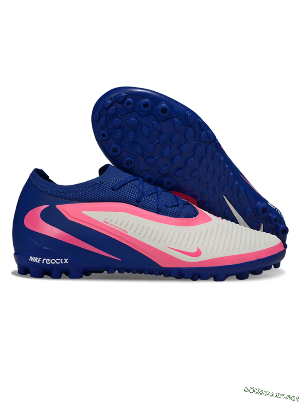 Unisex Nike Phantom 6 Low Elite TF Football Shoes - Blue/Vibrant Pink/Light Grey 2