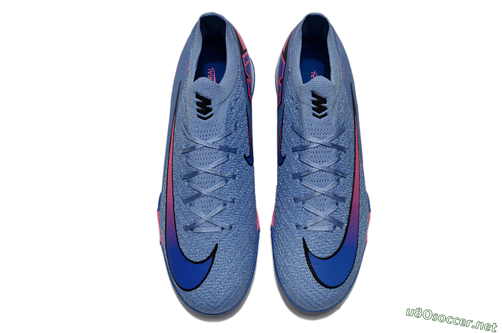 Unisex Nike Air Zoom Mercurial Vapor 16 Elite TF Football Shoes - Blue/Electric Blue/Neon Pink 4