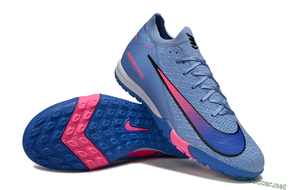 Unisex Nike Air Zoom Mercurial Vapor 16 Elite TF Football Shoes - Blue/Electric Blue/Neon Pink 3