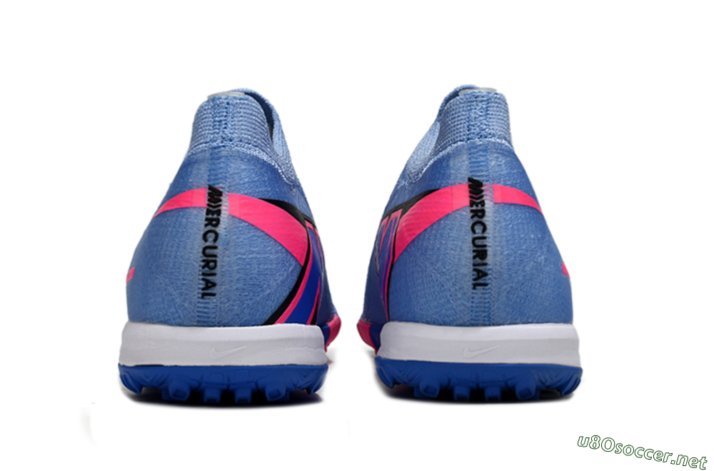 Unisex Nike Air Zoom Mercurial Vapor 16 Elite TF Football Shoes - Blue/Electric Blue/Neon Pink 5