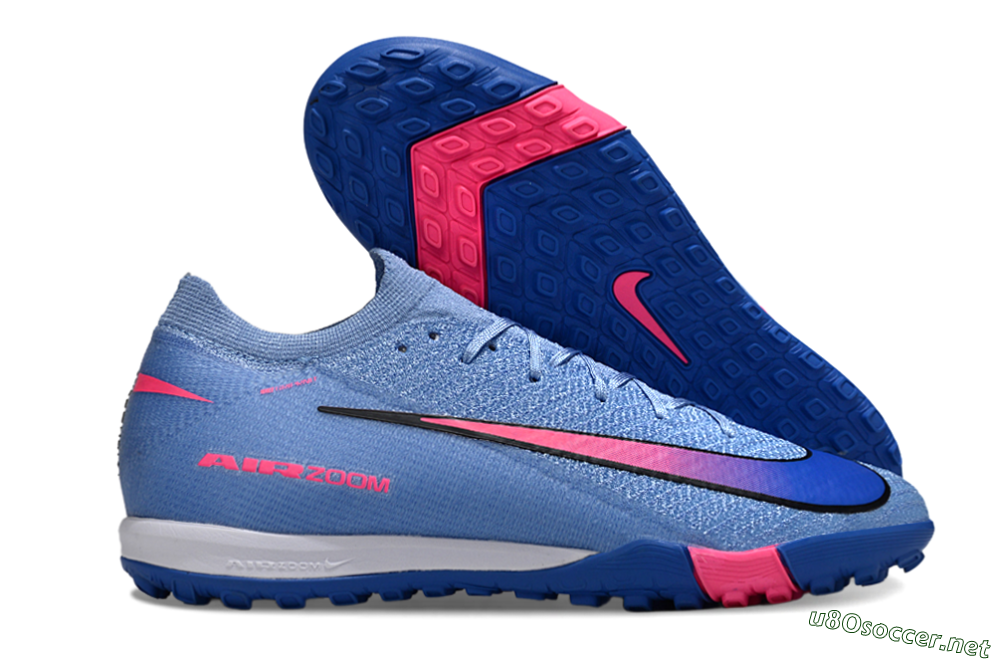 Unisex Nike Air Zoom Mercurial Vapor 16 Elite TF Football Shoes - Blue/Electric Blue/Neon Pink 2