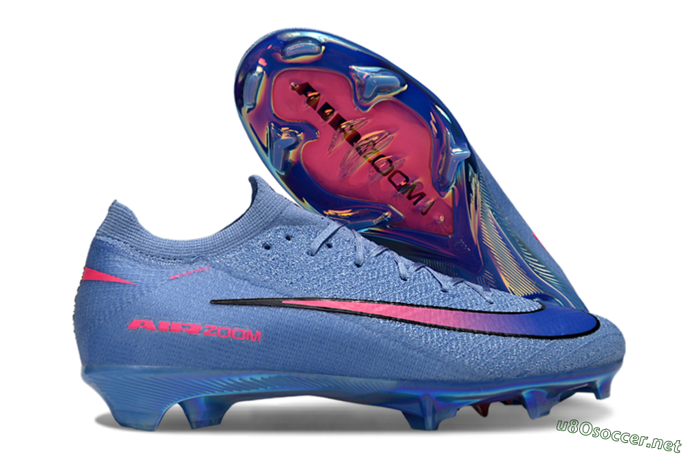 Unisex Nike Air Zoom Mercurial Vapor 16 Elite FG Football Boots - Blue/Electric Blue/Neon Pink 2