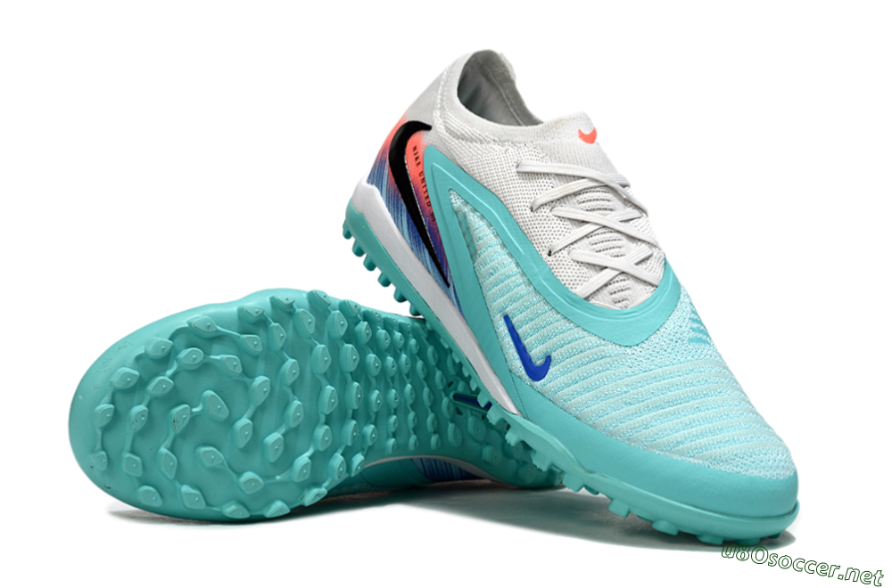 Unisex Nike Phantom 6 Low Elite TF Football Shoes - Aqua/Bright Aqua/Coral Pink 3