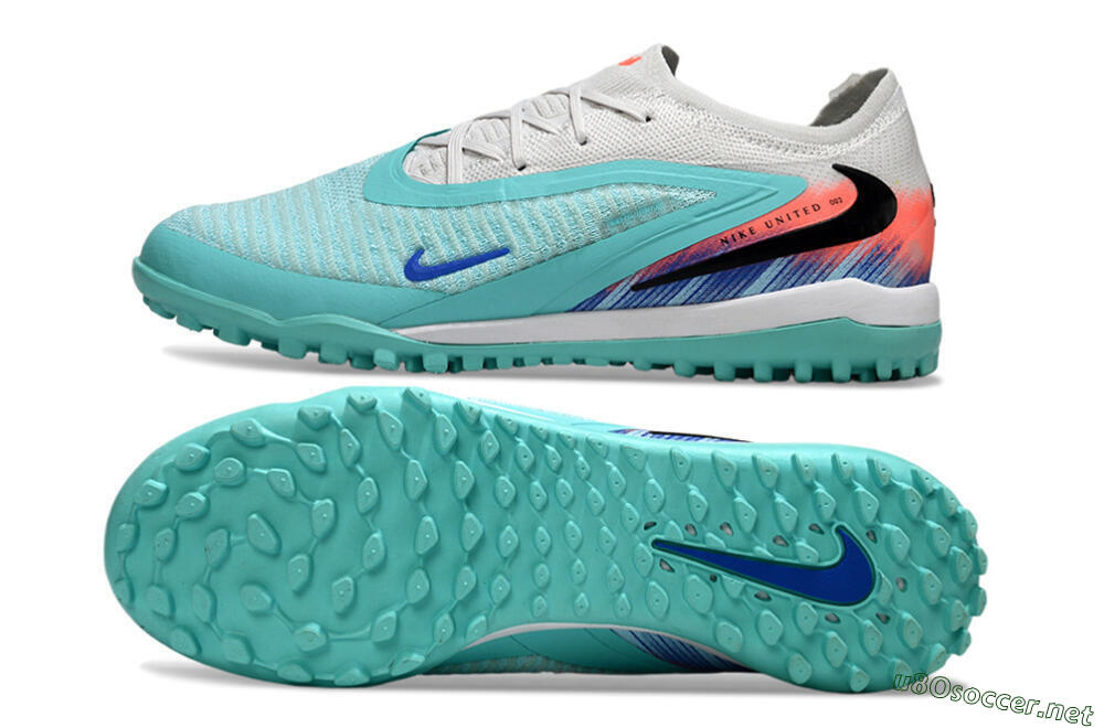 Unisex Nike Phantom 6 Low Elite TF Football Shoes - Aqua/Bright Aqua/Coral Pink 1