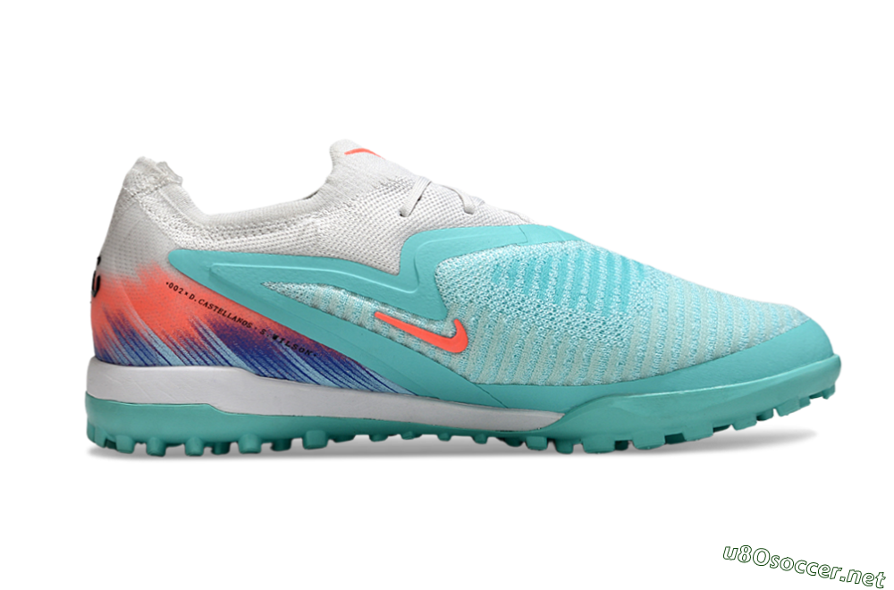 Unisex Nike Phantom 6 Low Elite TF Football Shoes - Aqua/Bright Aqua/Coral Pink 7