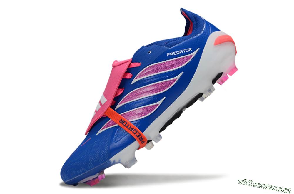 Men's Adidas Predator 26 Elite Fold-Over Tongue FG Football Boots - Blue/Electric Pink/Cerulean 5