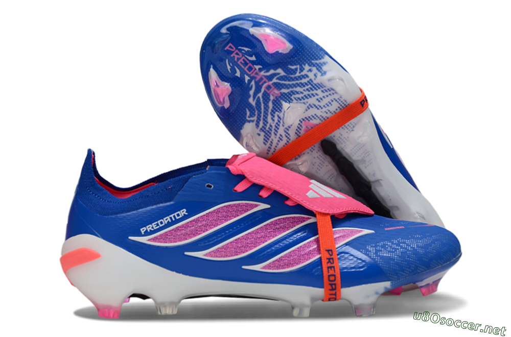 Men's Adidas Predator 26 Elite Fold-Over Tongue FG Football Boots - Blue/Electric Pink/Cerulean 2