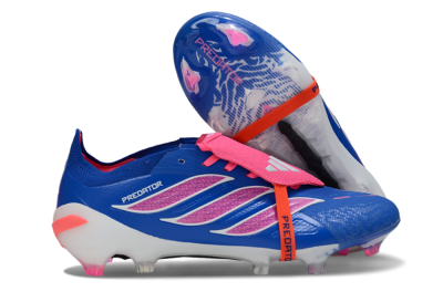 Men's Adidas Predator 26 Elite Fold-Over Tongue FG Football Boots - Blue/Electric Pink/Cerulean