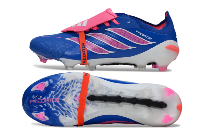 Men's Adidas Predator 26 Elite Fold-Over Tongue FG Football Boots - Blue/Electric Pink/Cerulean