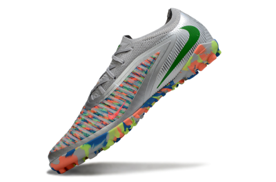 Unisex Nike Phantom 6 Low Elite TF Football Shoes - Gray/Neon Orange/Electric Blue